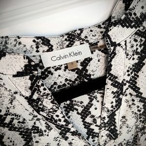 Calvin Klein snake print button down blouse